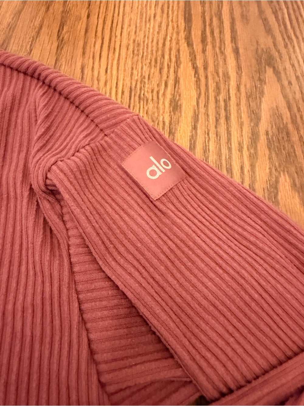 ALO Yoga Women's Ribbed Hoodie & Jogger Set in Maroon - Picture 5 of 9